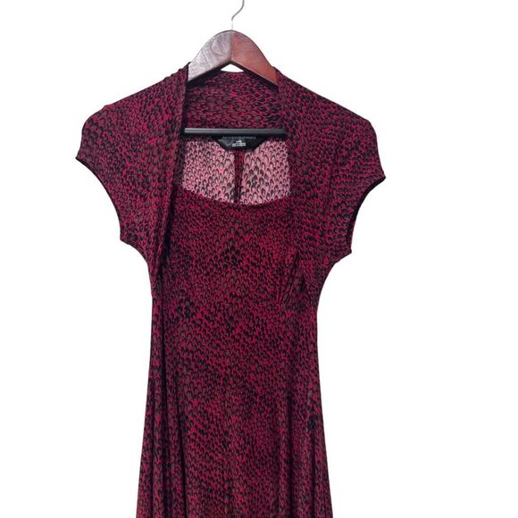 Norma Kamali Snakeskin Jersey Shrug-Style Midi Semi-Formal Dress Red Small - Picture 3 of 10